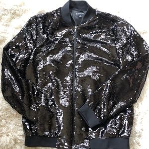 INC Sequined Bomber Jacket